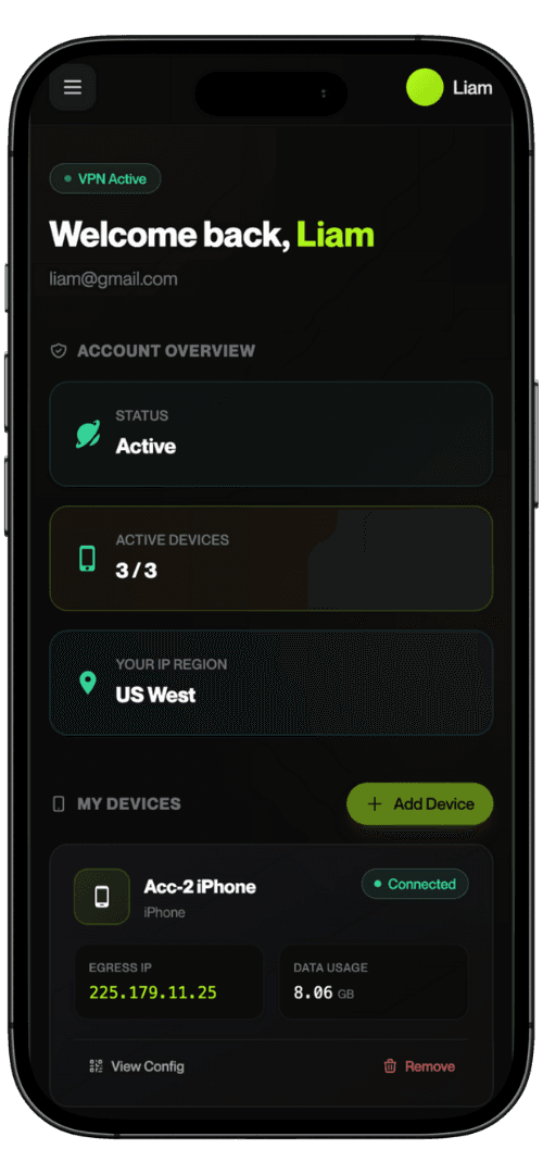 VektaVPN Dashboard