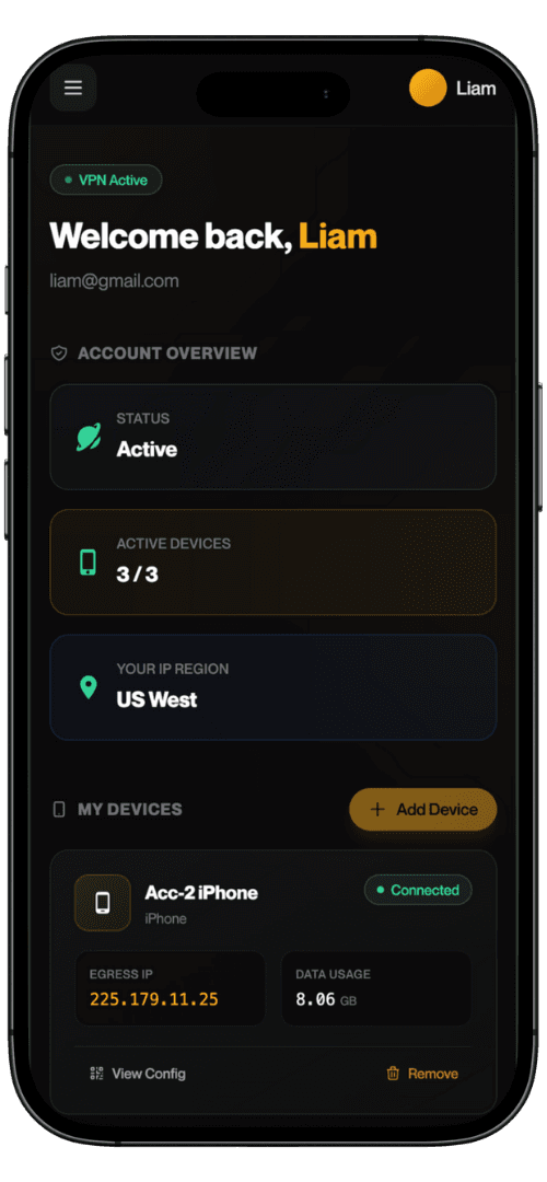 VektaVPN Dashboard