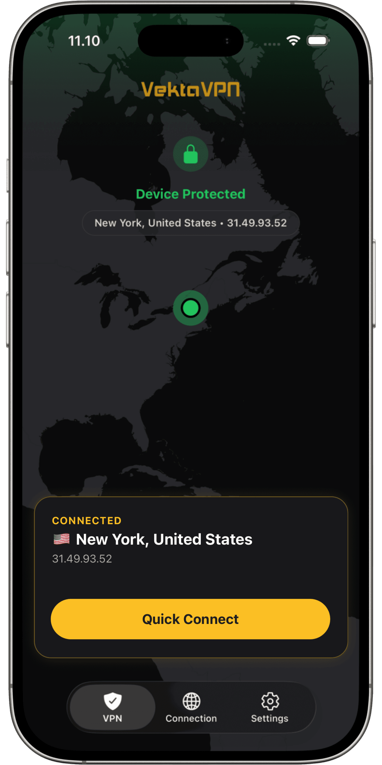 System analytics screen on iPhone