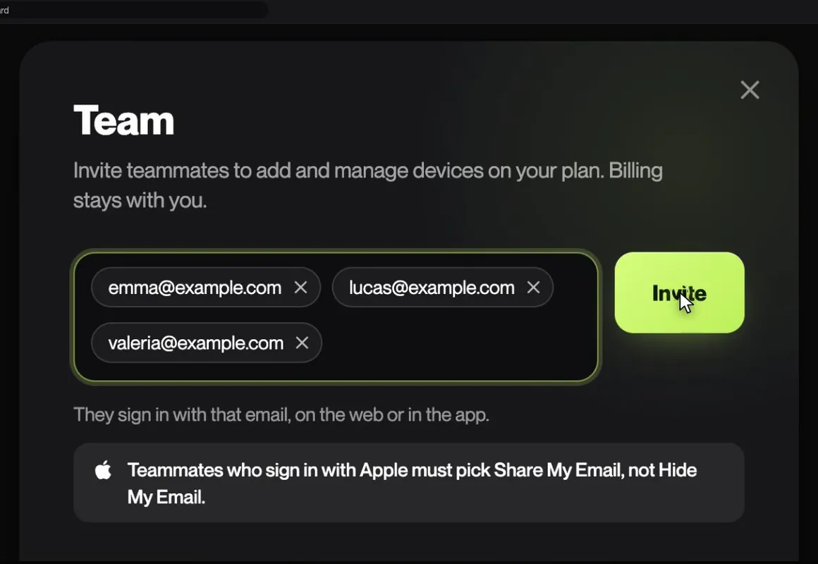 Three invites sent