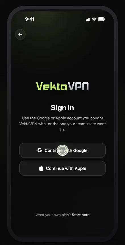 Iniciar sesión en la app